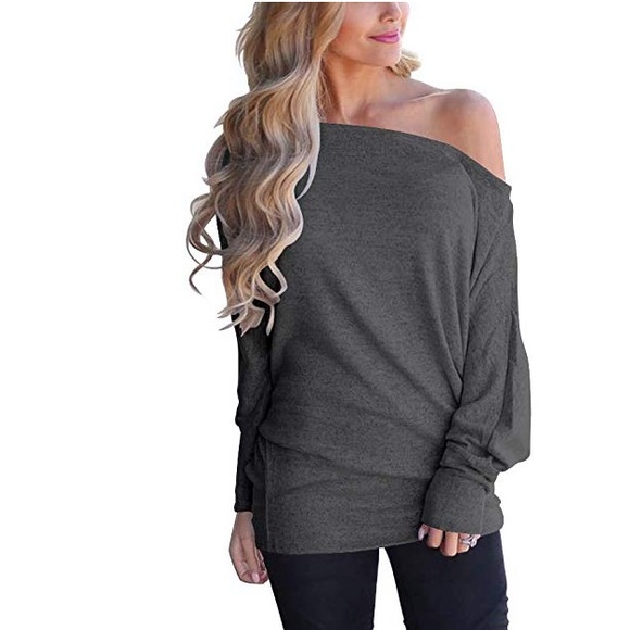 Tops - Beautiful woman off the shoulder top loose